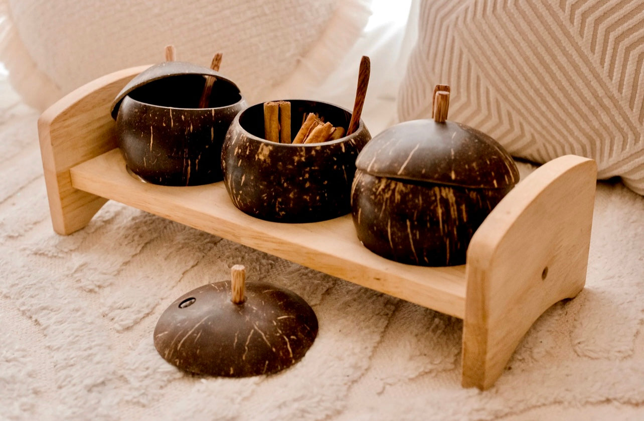 Coconut Potion Spice Jar and Rack