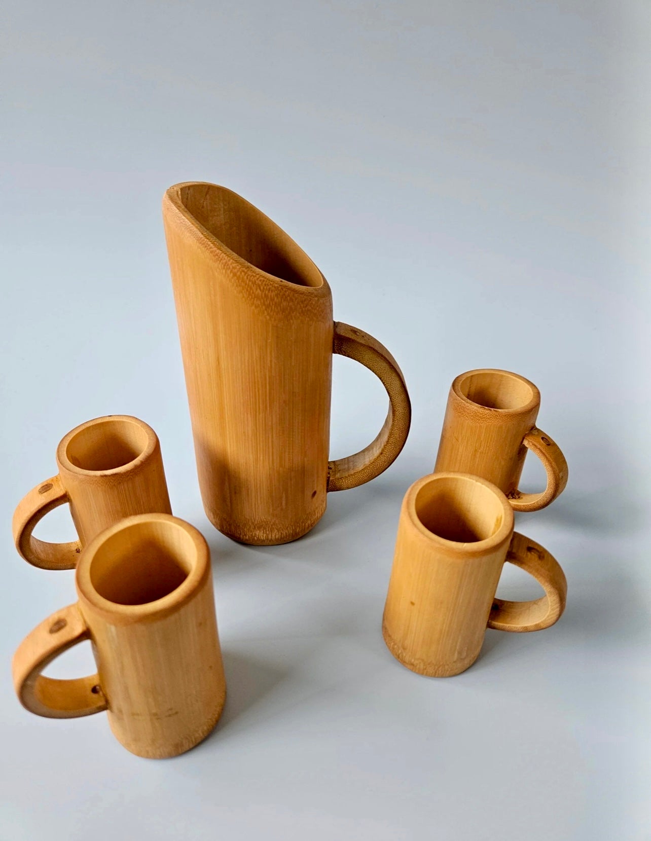 Bamboo Jug and Cup Set - of 5