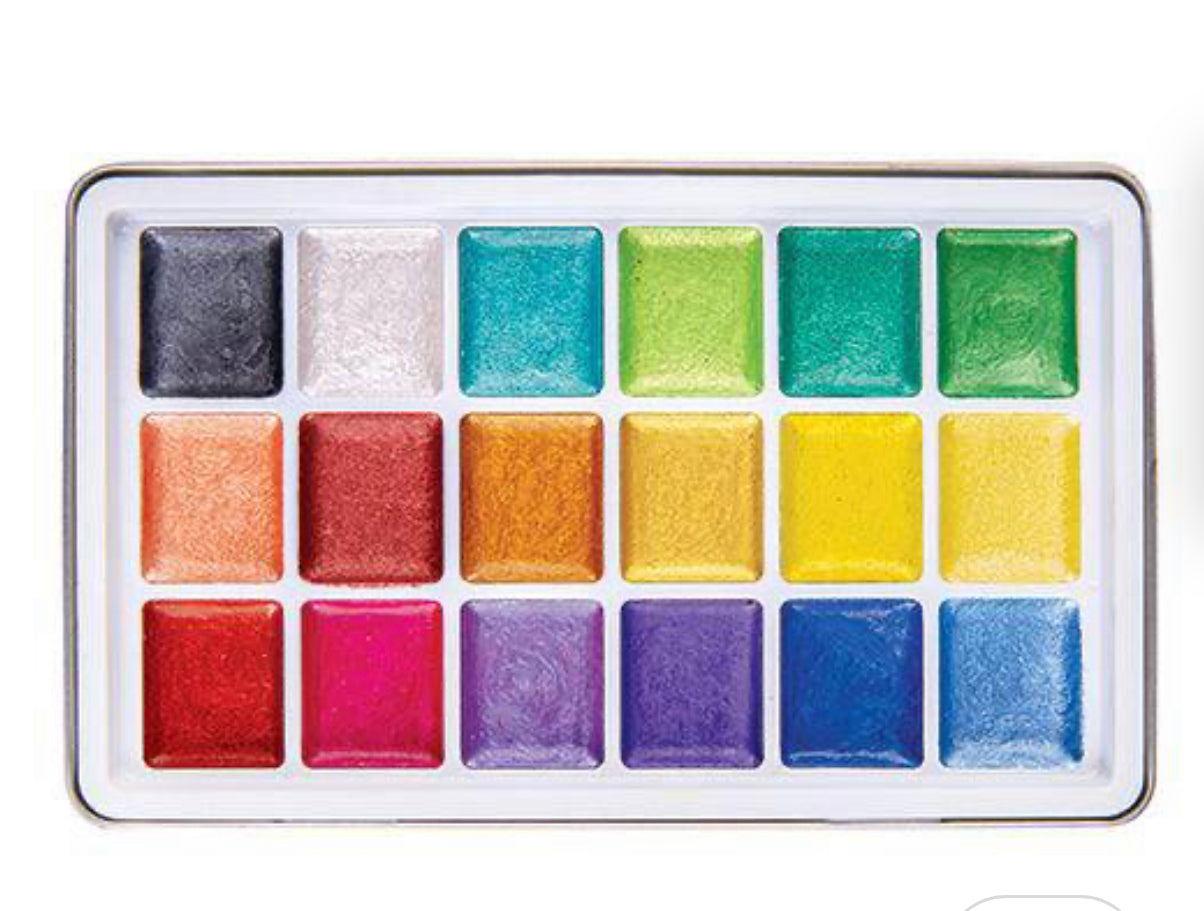 Primecolours Pearlescent watercolours - 18 colours