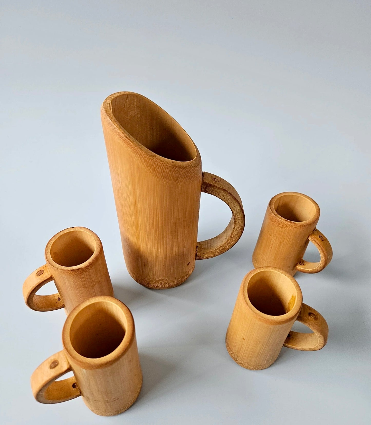 Bamboo Jug and Cup Set - of 5