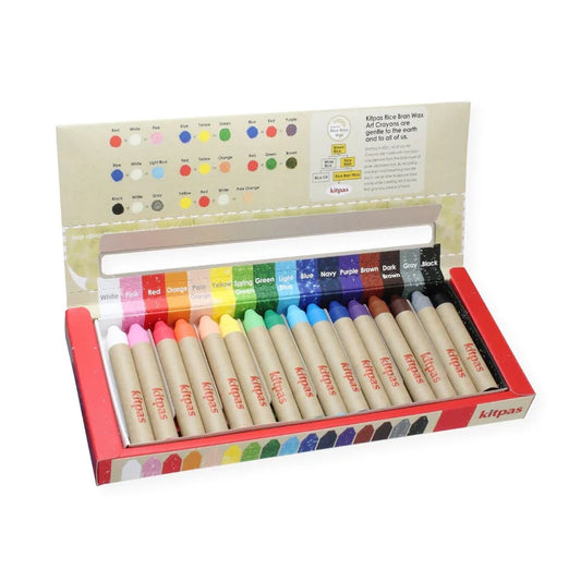 Kitpas Medium Stick Rice Wax Crayons- 16 Colours