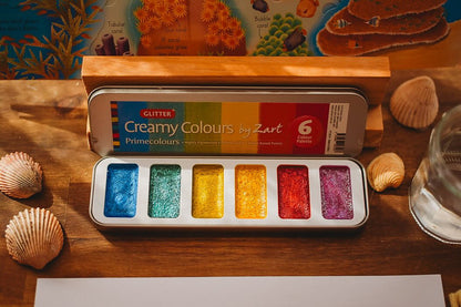 Creamy colours Watercolours paint- Glitter