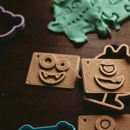 Monster Playdough Eco Stamp Set of 7.