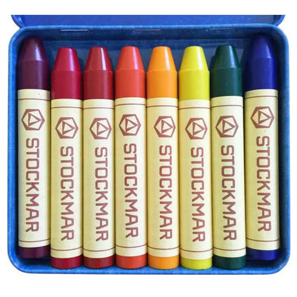 STOCKMAR Wax Stick Crayons - Tin of 8 Wax Stick Crayons