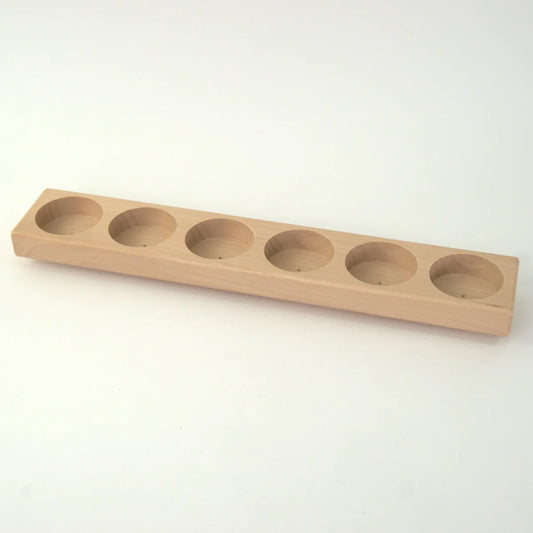 Wooden Holder for 6 Glass 100ml Paint Jars (holes 5cm) - Holder Only