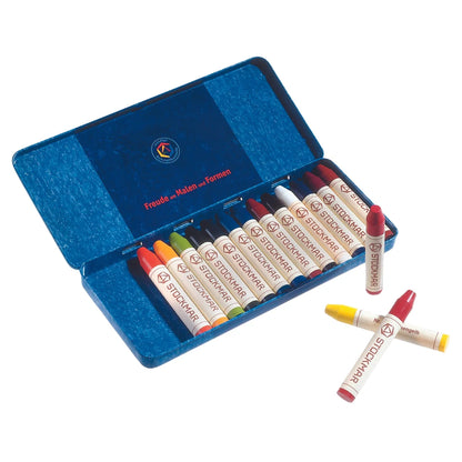 STOCKMAR Wax Stick Crayons - Tin of 16 Wax Stick Crayons