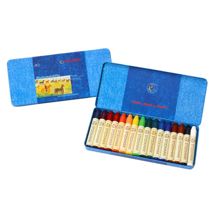 STOCKMAR Wax Stick Crayons - Tin of 16 Wax Stick Crayons