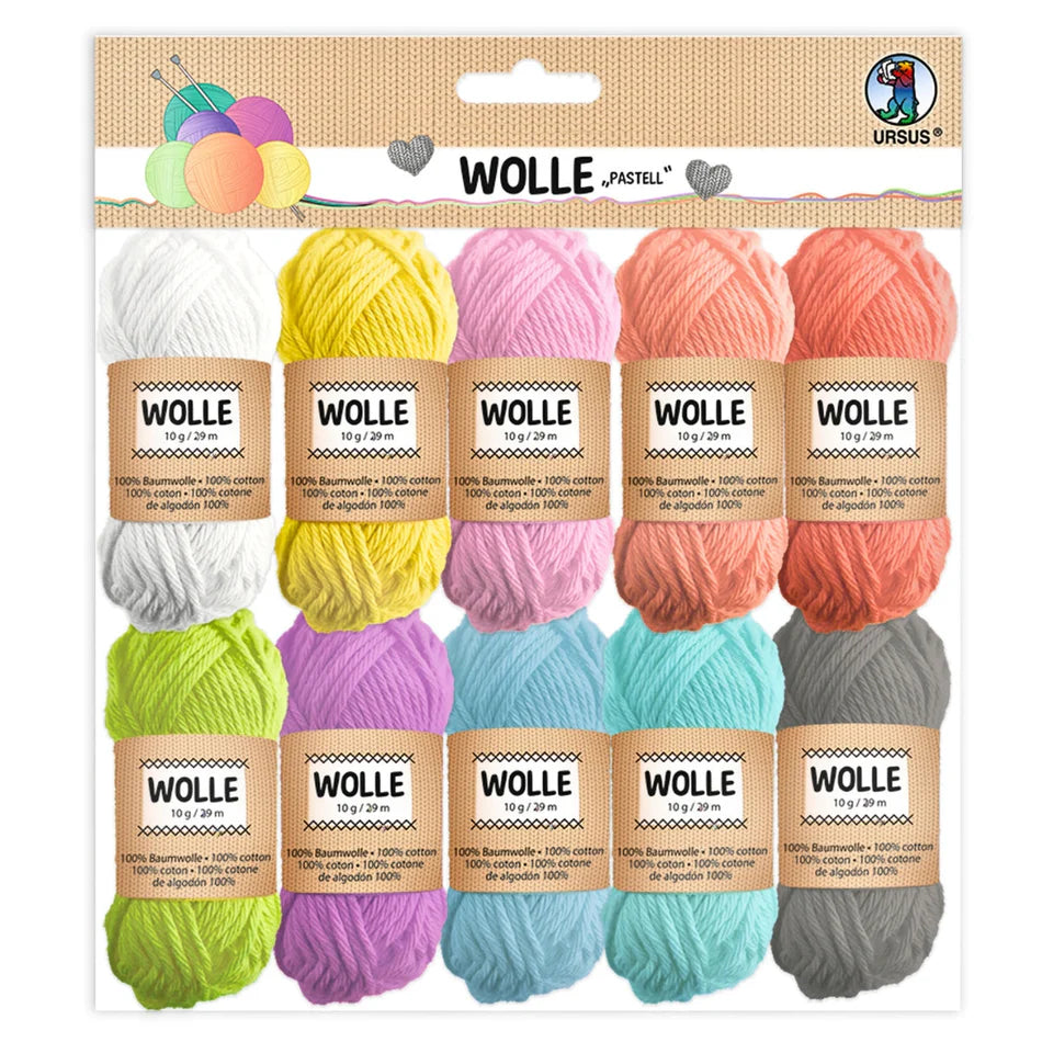 URSUS Cotton Yarn - 10 x 10g - Pastel