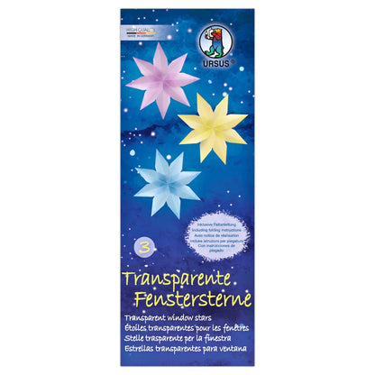 URSUS Window Star Folding Paper with Instructions - 80 Sheets 6x16cm, 5 Colours - Pastel