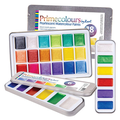 Primecolours Pearlescent watercolours - 18 colours